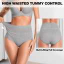 OLIKEME High Waisted Underwear for Women Tummy Control Full Coverage Cotton Ladies Panties Soft Stretch Briefs (XXL)