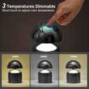 SAIWEYA Modern Cordless Mushroom Small Table Lamp Touch LED Lamps, 3-Way Dimmable Bedside Nightstand Lamp Mini Rechargeable Night Light for Bedroom, Living Room