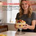 Glass Trifle Bowl with Pedestal and Lid, Trifle Serving Dish, Modern Minimalist Clear Glass Dessert and Cake Stand, with Pedestal for Displaying Pastries, Fruit and Layered Desserts, Ideal for Party