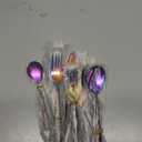 Berglander Silverware Set 20 Pieces With Moon Surface Handle And Shiny Rainbow Mouth Titanium Plating, Stainless Steel Modern Rainbow Flatware Set Utensils Set Colorful Cutlery Set Service For 4