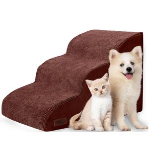 Dog Ramp for Couch Or Bed, 3-Step Dog Stairs & Steps for Small Dogs and Old Cats, Soft and Non-Slip Pet Steps, Suitable for Short-Legged Dogs, Injured Pets