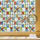 ADD.HERES Window Privacy Film, 3D Stained Glass Window Film, 23.6x35.4in
