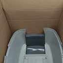 IRIS USA Cat Litter Box Large with Front Door Flap, Covered Enclosed Litter Box Enclosure with Scoop, Handle & Buckles for Portability & Privacy, Hidden Litter Pan, Gray