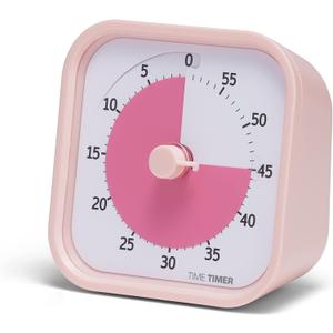 TIME TIMER Home MOD - 60 Minute Kids Visual Timer Home Edition - for Homeschool Supplies Study Tool, Timer for Kids Desk, Office Desk and Meetings with Silent Operation (Peony Pink)