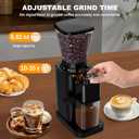 Conical Burr Coffee Grinder Electric, Espresso Coffee Bean Grinder for Home Use Adjustable 48 Grind Settings, 35s Precision Timer, Stainless Steel, Anti-Static for Pour Over/Drip/French Press