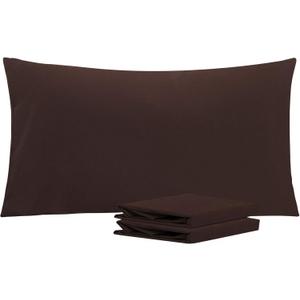 NTBAY King Pillowcase Set - 2 Pack Brushed Microfiber 20x40 Pillowcases - Soft, Wrinkle-Free, Fade-Resistant, Stain-Resistant, Dark Brown Pillowcases with Envelope Closure - 20x40 Inches, Dark Brown