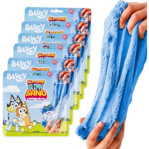 Bluey SlimySand Party Pack, 6-Pack, Blue Raspberry Scented, Reuseable Play Sand, Sensory Sand Bags, Party Favors, Toddler Activities, Bluey Birthday Supplies, Toys & Games