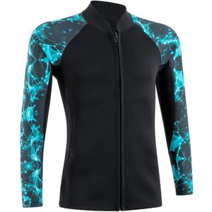 2mm Wetsuit Top Neoprene Wetsuits Jacket Thermal Long Sleeves Diving Suit for Men Women Scuba Diving Surfing Open Water Swimming Snorkeling (Small, Starry Blue)