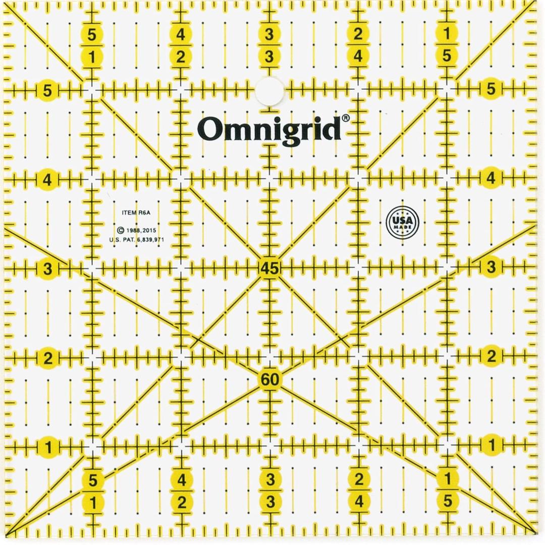 Omnigrid 6" x 6" Square Quilting and Sewing Ruler