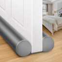 MAXTID Large Door Draft Blocker 30" Grey Bottom Door Draft Stoppers for Bottom Weather Stripping Shower Door Seal Strip Under Gap Filler Doors Sweep Interior Doors