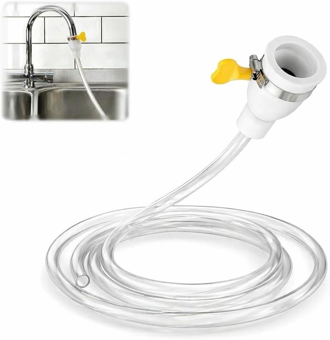 Faucet Hose Adapter for Sink, 6.5ft PVC Tube with Adjustable Sink Sprayer Adapter, Portable Connector Attachment Water Accessory for Kitchen, Bathtub, Tub, Bucket