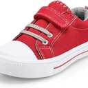 Cozystep Toddler Boys Girls Slip On Canvas Sneakers Cartoon Dinasour Printed Little Kid Unisex Adjustable Strap Walking Shoes Lazy Shoes with Hook and Loops 29