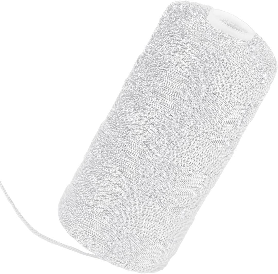 White Mason Line String 600 Feet #18 Braided Nylon Twine String for Masonry Jobs,General Construction Layout,Gardening and DIY Projects,Masonry Tools Construction String for A String line Level