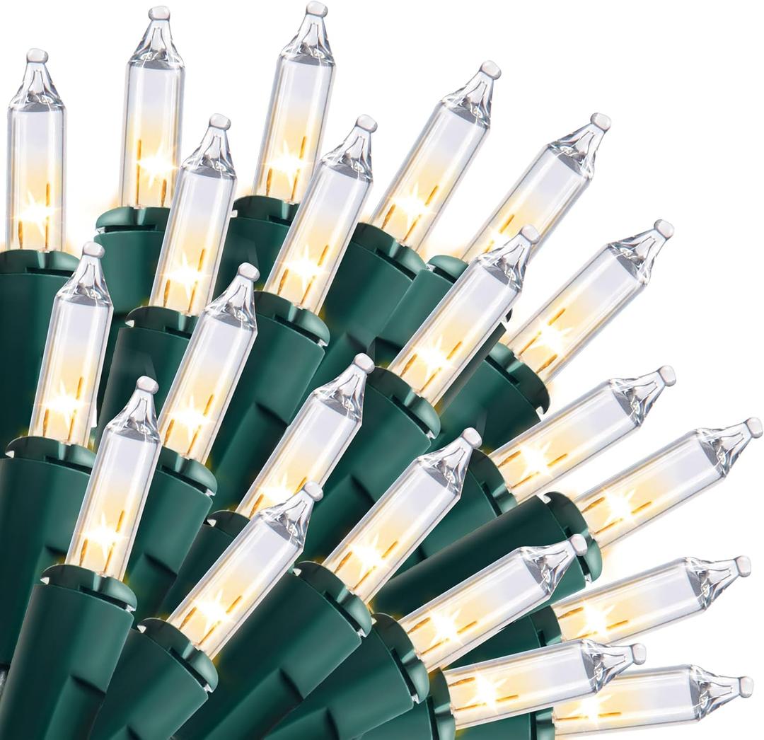 Joiedomi Clear Christmas String Lights Indoor,150 Count Mini White Fairy Light,31.2FT Lighting Decor for Patio Dorm Classroom Bedroom Holiday Wedding Party Garland Birthday Festival,Green Wire