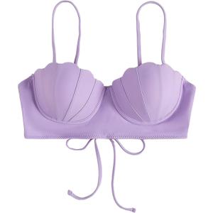 Bikini Sets Mermaid Tops Swimsuit for Women Seashell Adjustable Back Strappy Swimsuit Bathing Suits L