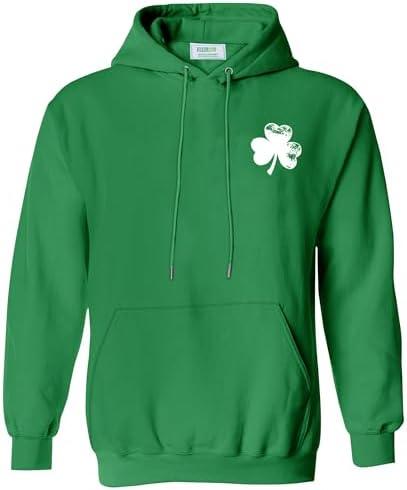 Arvilhill Mens Clover Hooded Patricks Ireland Green Print Hoodie Saint Patrick Long Sleeve Sweatshirt Lucky Party Shirt XL
