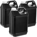 Hacaroa 3 Pack Plastic Engine Oil Jugs with Lid, 1 Gallon F-style Storage Container with Ergonomic Handle, Black Empty HDPE Bottle Jug for Motor Oil, Bleach, Detergent, Lubricant