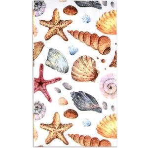 Seashell Guest Napkins 100 Pack Beach Shell Paper Napkins Disposable Bathroom Party Dinner Table Decor Summer Nautical Sea Life Design