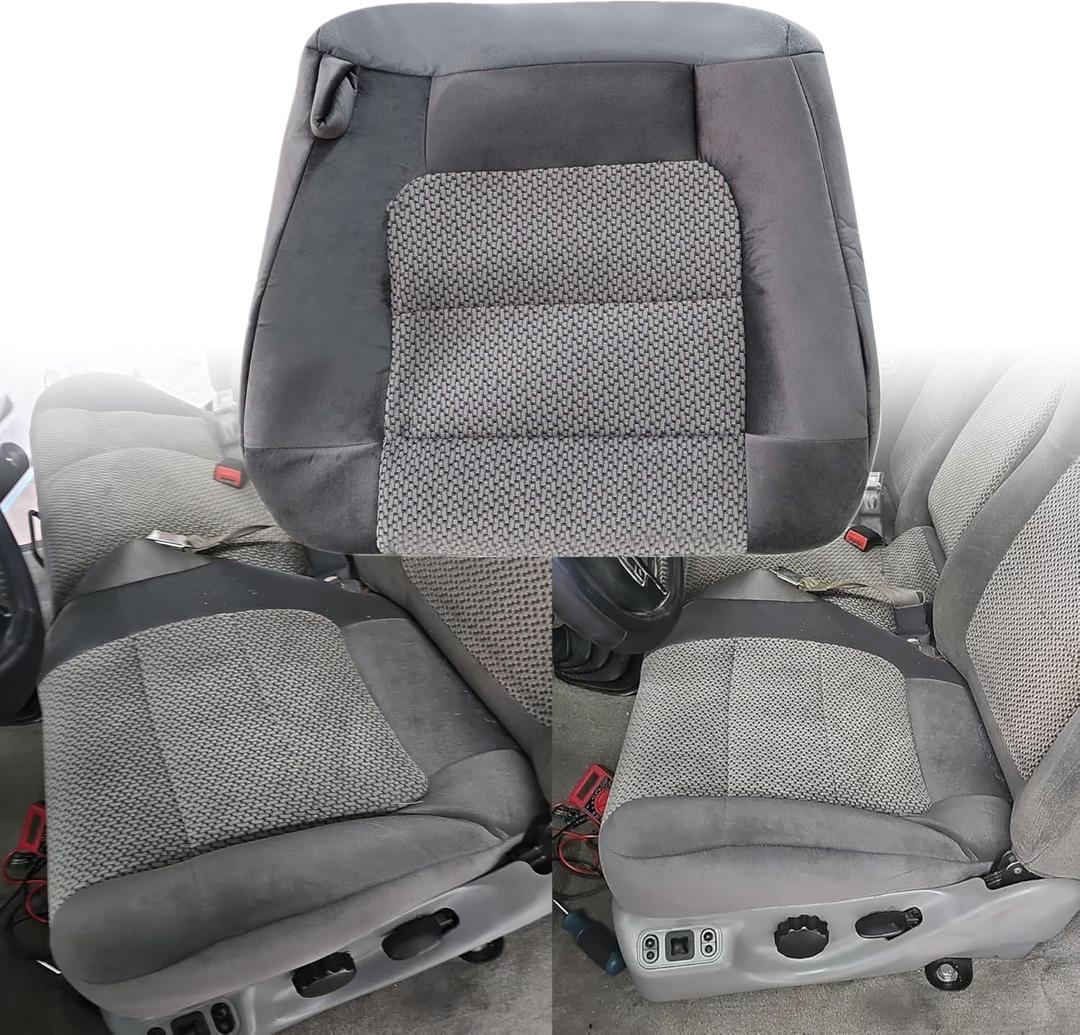 GXARTS Front Left Driver Side Bottom Cloth Seat Cover Dark Gray #MT or FT Compatible with Ford F150 XLT Super-Crew Cab Single Cab 4X4 2WD 2001 2002 2003
