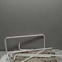 VASAGLE End Table, Small Bedside Table with Fabric Basket, Modern Nightstand, Rectangular Side Table, for Living Room, Bedroom, Matte White and Camel Brown ULET230W10