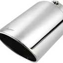 Upower 5" Inlet 10" Outlet Exhaust Tip 5 to 10 Inch 18" Long Diesel Exhaust Tailpipe Tip Stainless Steel Rolled Edge Bolt-On Diesel Pipe Universal For Car Truck
