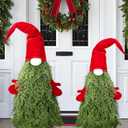 2 Pcs Christmas Gnomes Decorations 26" 22" Gnome Topiary Tree Set Christmas Porch Decor for Indoor Outdoor Home Xmas Front Door Garden Entryway