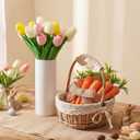 Tigeen 16 Pcs Fake Flowers Tulips 13" Artificial Flower Mother's Gift Day Centerpieces for Tables Decorations for Spring Easter Home Kitchen Wedding Bouquet Bulk