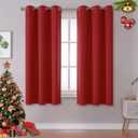 DUALIFE Red Blackout Curtains for Bedroom 45 Inch Length Room Darkening Thermal Insulated Short Kitchen Curtains with Grommet Window Drapes Curtain Panels for Living Room 38 x 45 Inches Long