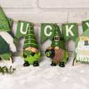 St Patricks Day Leprechaun Figurines Decorations Table top Centerpiece Tiered Tray Mantle Home Irish Green Shamrock Gnomes Decor Resin Leprechaun Figure Statue Gifts