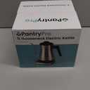 PantryPro Gooseneck Electric Kettle with Temperature Control, 34oz/1.0L Rapid Boil, Stainless Steel Interior, Auto Shut-Off, 1500W, Boil-Dry Protection, LED Indicator - Steel