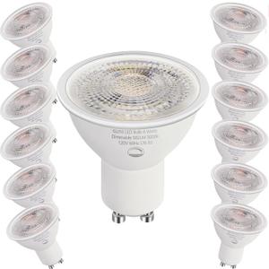 12 Pack GU10 LED Light Bulbs, 6W Dimmable, 50W Equivalent, 582LM 5000K Daylight