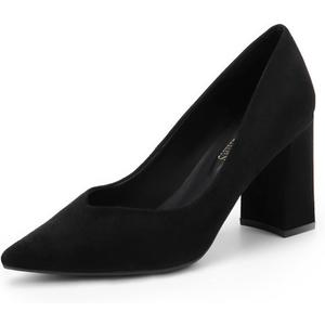 DREAM PAIRS Women’s High Chunky Closed Toe Block Heels Pointed Toe Wedding Party Elegant Slip On Pumps Shoes Size 12