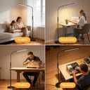 Bright LED Eye-Protecting Reading Floor Lamps Touch and Remote Dimming 3000-6000k, Tattoo Craft Drawing Makeup Adjustable Gooseneck Standing Light,Living Room Chair Sofa Bedroom Office