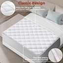 CHERIMOR Twin Mattress Pad, Deep Pocket Quilted Premium Mattress Protector, Anti-Shift Design, Extra Elastic Strap, Soft Breathable & Noiseless Mattress Cover, Fit up to 22" (39x75 Inches, White)