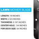 M143520 UC22010 Mower Blades for John Deere 54" Deck LX280 Z425 Z45 X524 1025R X340 X360 X500 Z375R Z515E Z530M Z445 Z525E Z345R GX255 GX335 54 Inch Zero Turn Mower Tractor 3 Pack/Medium Lift