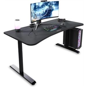 Respawn 1063 Gaming Desk with Cable Management - 63 Inch Ergonomic Full Computer Desk Mouse Pad, Sturdy Home Office Workstations, Laptop PC Console Gamer Table, Wooden Study Table for Bedroom - Black