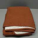 Vctops Boho Cotton Quilted Couch Cover Soft Embroidered Sofa Cover Non-Slip Dog Bed Cover Scalloped Sofa Slipcover Washable Furniture Protector Cover (Orange,36"x70")