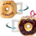 Comfify Ceramic Donut Cup  Chocolate Glaze with Sprinkles  Funny MMM... Donuts! Quote  Best Cup for Coffee, Tea & More  Large 14 oz  Brown