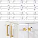 12 Packs Baby Proofing Sliding Cabinet Locks modacraft U-Shaped Child Safety Latches Adjustable White Locks for Handles Knobs Drawers Closet Cupboard