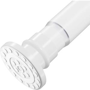 Spring Tension Rod 28 to 48 inches, Adjustable Heavy Duty Curtain Rod-Shower Curtain Rods for Bathroom, Windows, Door, White