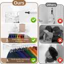 Hat Rack Wall Mount with Shelf Support 16 Caps, Space Saving Self Adhesive Hat Holder Organizer Over the Door/ Entryway/ Closet, Plastic Floating Shelf No Drill for Keys, Drawing and Plants (Clear)