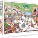 Playboda 2-in-1 Rotating & Tilting Puzzle Board for 1500Piece Puzzles with 4 Color Drawers and Cover, 32"x24" Portable Spinning Plastic Jigsaw Puzzle Table for Adults