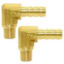 Joywayus Brass Hose Fitting,90 Degree Elbow,5/16" Barb x 1/8" NPT Male Pipe Water/Fuel/Air(Pack of 2)