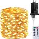 66Ft 200LED Fairy Lights Plug in with Remote, Waterproof String Lights Outdoor & Indoor 8 Modes with Timer, LED Twinkle Lights for Girl's Room Garden Patio Halloween Christmas Decorations (Warm White)