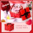 Epakh 4 Pcs Square Nesting Boxes Decorative Gift Boxes with Lids Black Red Hearts Assorted Sizes for Anniversary, Birthday, Wedding, Bridal Shower Party Gifts(Classic)