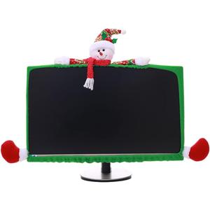 Snowman Design Cloth Display Protector for Home Office Festive Computer Case for Holiday Decor One Size, 2 Pack 
