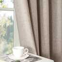 100% Blackout Curtains 2 Panels Set, Linen Curtains for Living Room, Black Out Thermal Insulated Grommet Drapes Bedroom Luxury Decor Privacy(52W 84L inch, Linen)