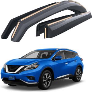 Goodyear Shatterproof in-Channel Window Deflectors for Nissan Murano 2015-2024, Rain Guards, Window Visors for Cars, Vent Deflector, Car Accessories, 4 pcs - GY008125