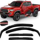 4PCS in Channel Rain Guards for Tacoma 2005-2015 Double Cab, Durable Side Wind Deflectors, Vent Window Visors Shades Shield, 2006 2007 2008 2009 2010 2011 2012 2013 2014