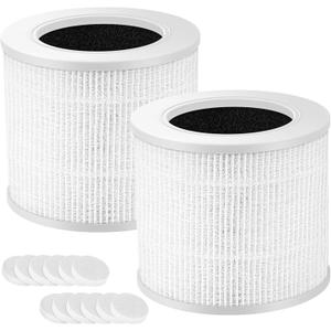 2 Pack Core Mini Filter H13 True HEPA Filters for LEVOIT Core Mini Core Mini-P Air Purifier Replacement Filter 3-in-1 HEPA, High-Efficiency Activated Carbon, Replace Part Core Mini-RF